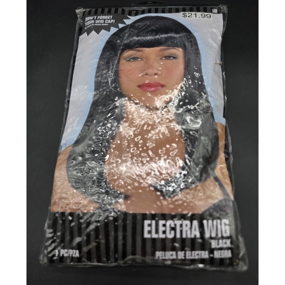 Amscan Electra Black Bangs Wig Adult Halloween Cosplay Costume Accessory 840374